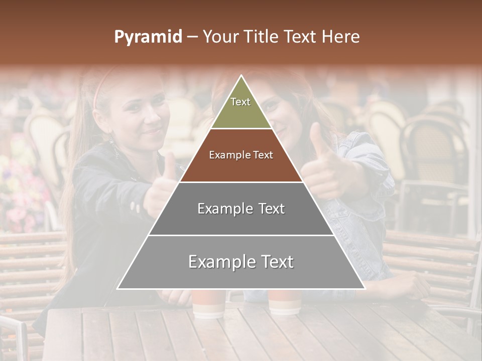 Two Girls Giving Thumbs Up At A Table PowerPoint Template