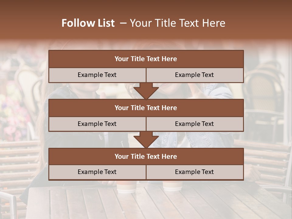 Two Girls Giving Thumbs Up At A Table PowerPoint Template