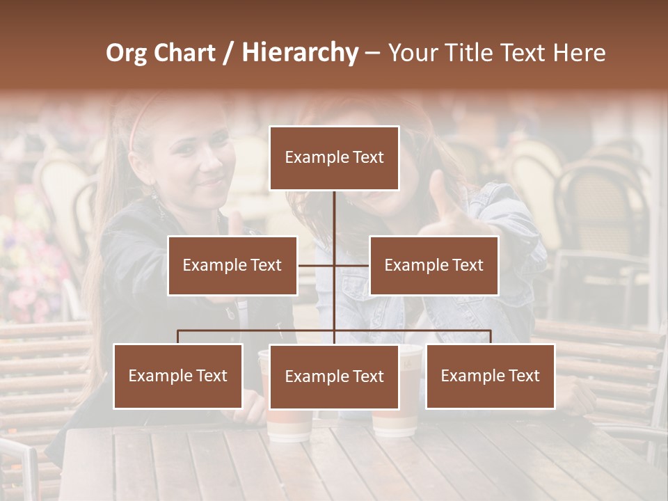 Two Girls Giving Thumbs Up At A Table PowerPoint Template
