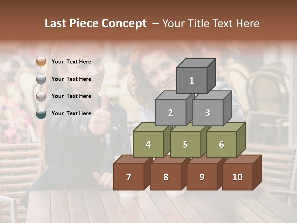 Two Girls Giving Thumbs Up At A Table PowerPoint Template