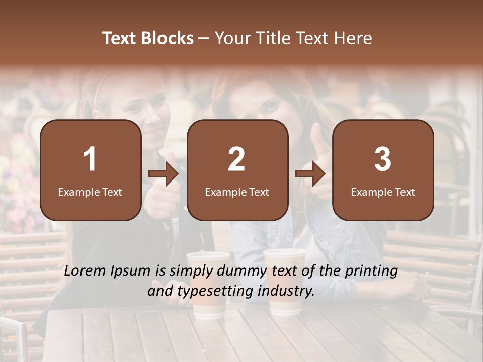 Two Girls Giving Thumbs Up At A Table PowerPoint Template