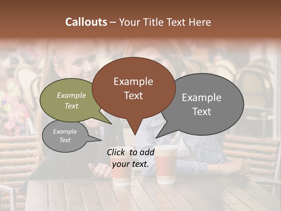 Two Girls Giving Thumbs Up At A Table PowerPoint Template