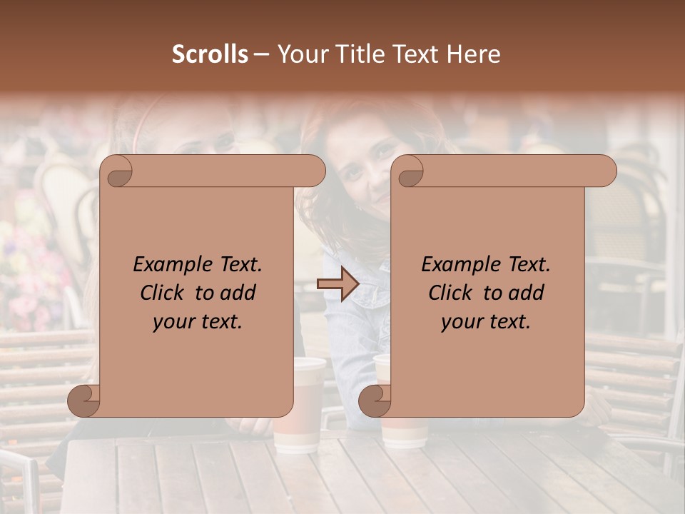 Two Girls Giving Thumbs Up At A Table PowerPoint Template