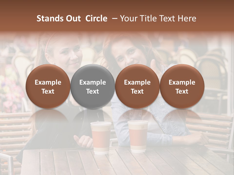 Two Girls Giving Thumbs Up At A Table PowerPoint Template