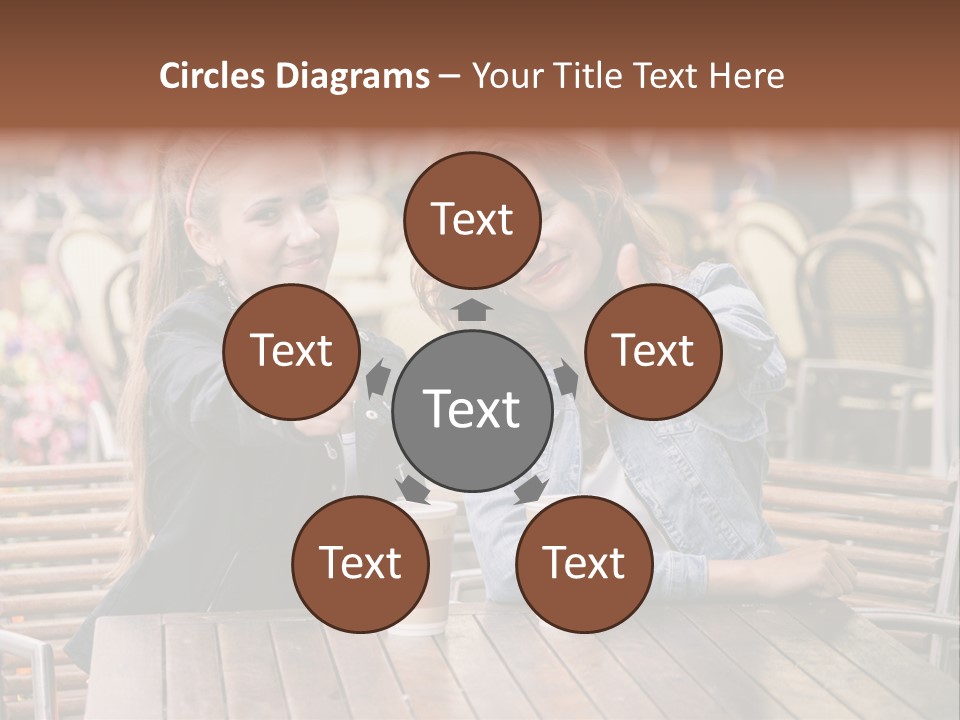 Two Girls Giving Thumbs Up At A Table PowerPoint Template