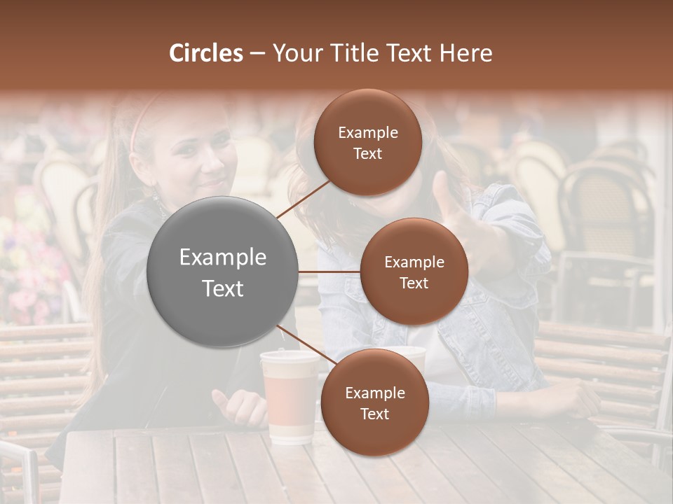 Two Girls Giving Thumbs Up At A Table PowerPoint Template