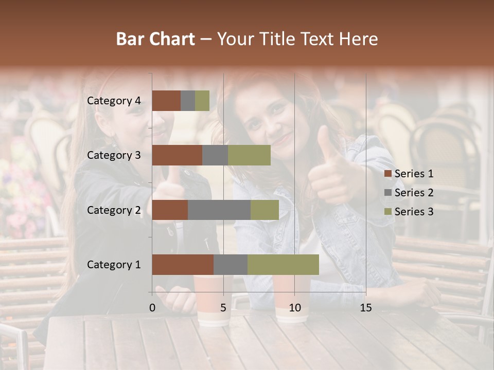 Two Girls Giving Thumbs Up At A Table PowerPoint Template