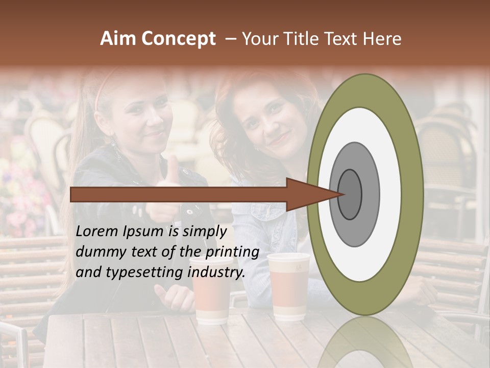 Two Girls Giving Thumbs Up At A Table PowerPoint Template