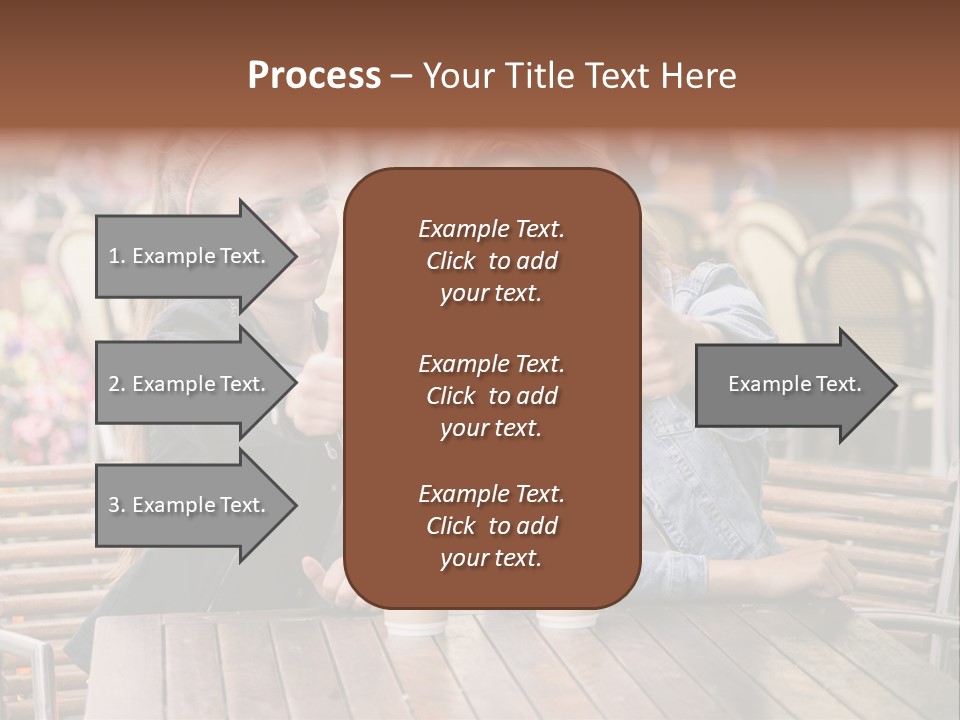 Two Girls Giving Thumbs Up At A Table PowerPoint Template