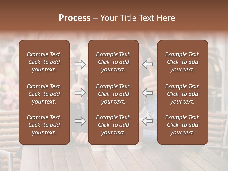 Two Girls Giving Thumbs Up At A Table PowerPoint Template