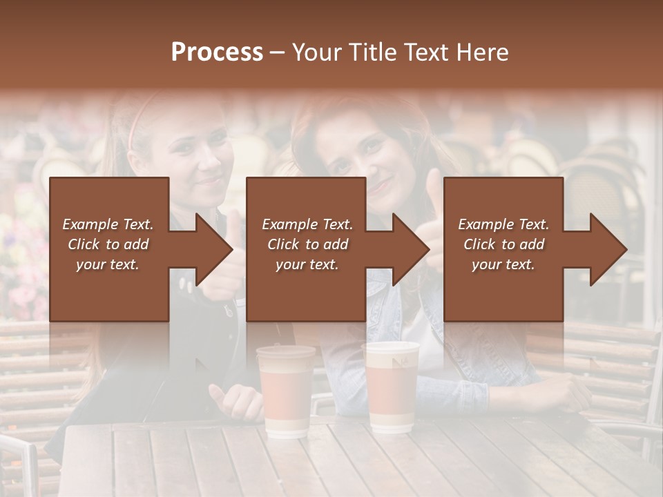 Two Girls Giving Thumbs Up At A Table PowerPoint Template