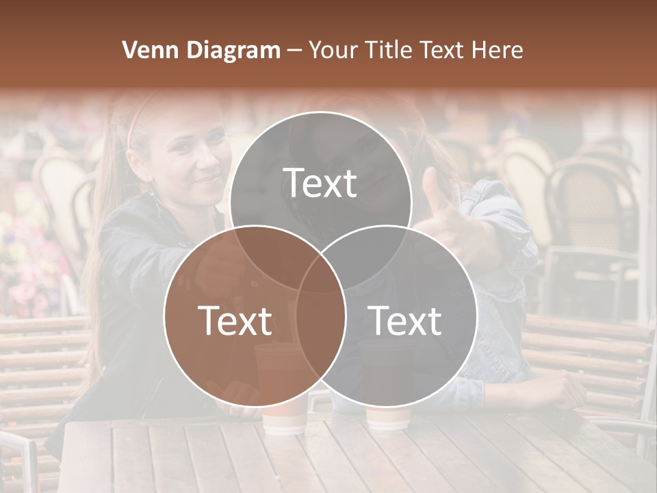 Two Girls Giving Thumbs Up At A Table PowerPoint Template