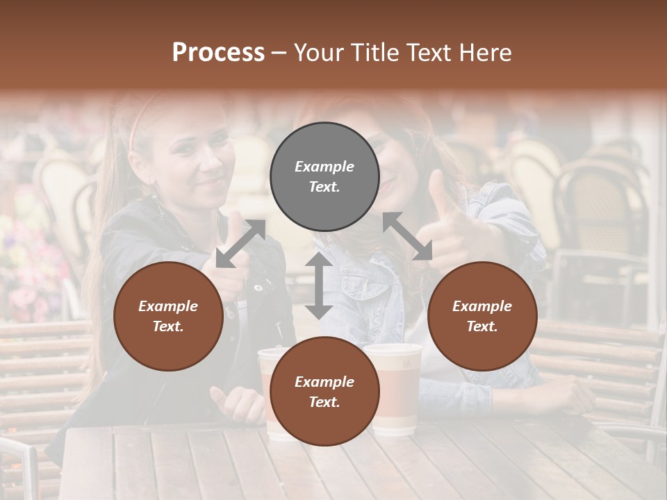 Two Girls Giving Thumbs Up At A Table PowerPoint Template