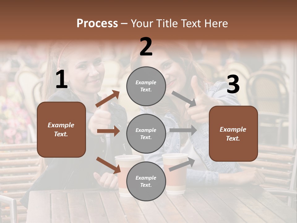 Two Girls Giving Thumbs Up At A Table PowerPoint Template