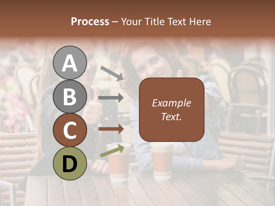 Two Girls Giving Thumbs Up At A Table PowerPoint Template