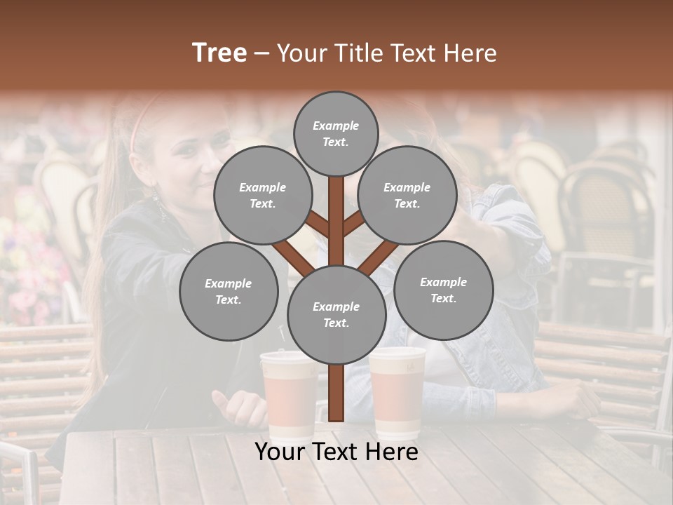 Two Girls Giving Thumbs Up At A Table PowerPoint Template