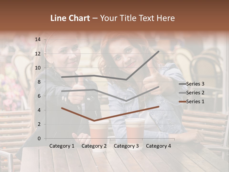 Two Girls Giving Thumbs Up At A Table PowerPoint Template