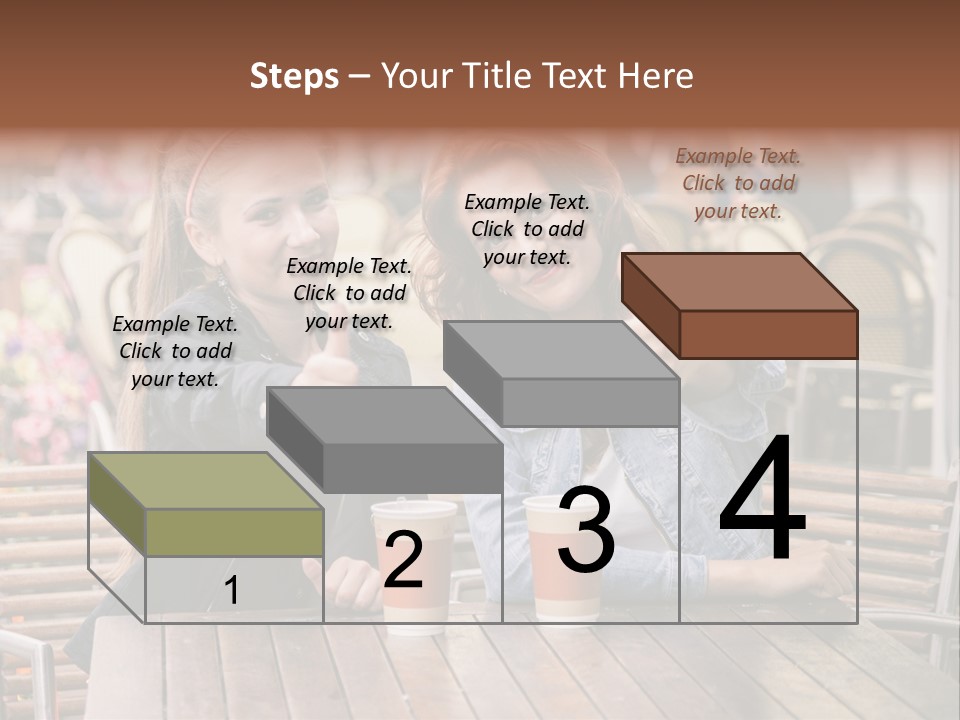 Two Girls Giving Thumbs Up At A Table PowerPoint Template