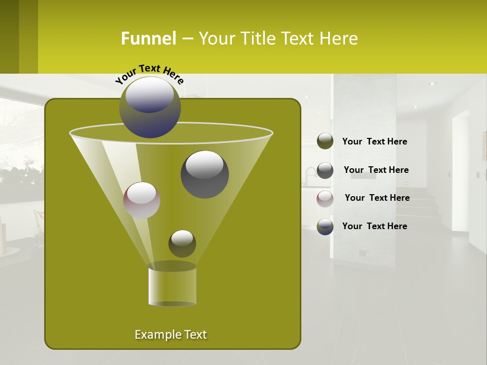 A White Table With Yellow Chairs In A Room PowerPoint Template
