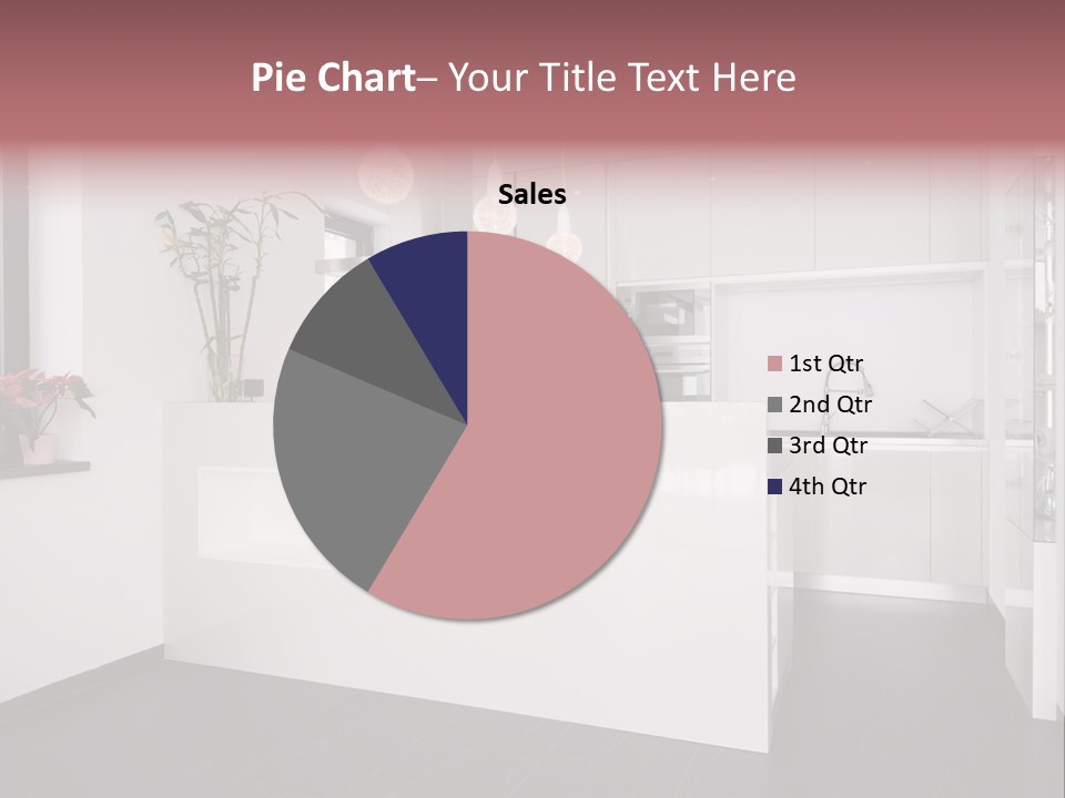 A Kitchen With A White Counter Top And White Cabinets PowerPoint Template