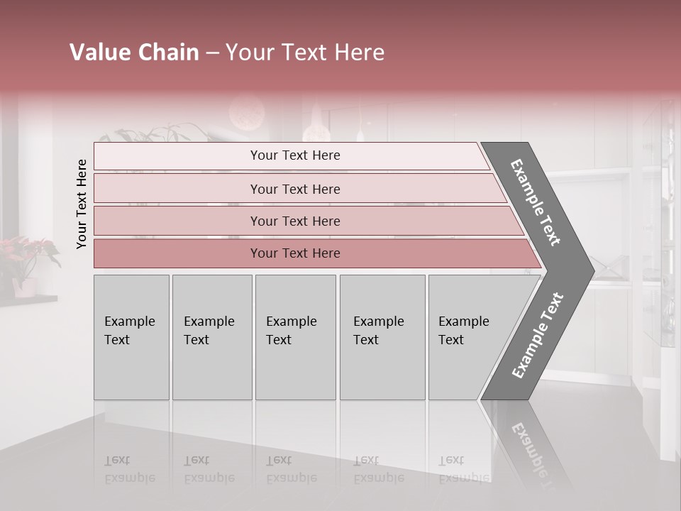 A Kitchen With A White Counter Top And White Cabinets PowerPoint Template