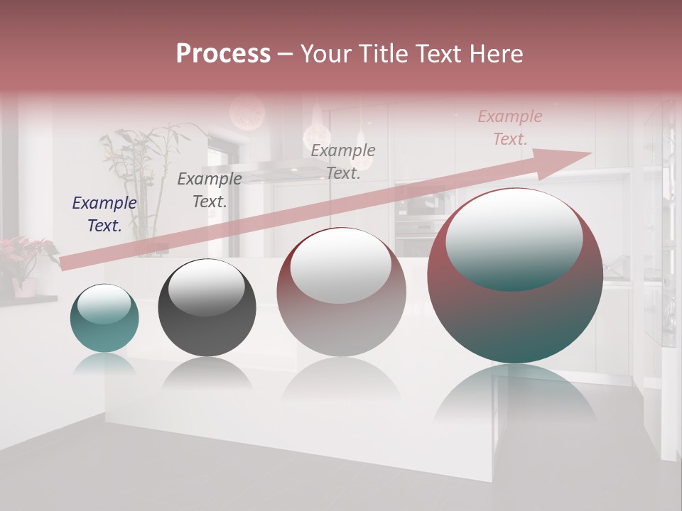 A Kitchen With A White Counter Top And White Cabinets PowerPoint Template