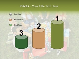 A Group Of Children Sitting On A Blanket Eating Food PowerPoint Template