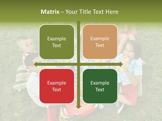 A Group Of Children Sitting On A Blanket Eating Food PowerPoint Template