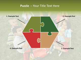 A Group Of Children Sitting On A Blanket Eating Food PowerPoint Template
