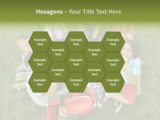 A Group Of Children Sitting On A Blanket Eating Food PowerPoint Template