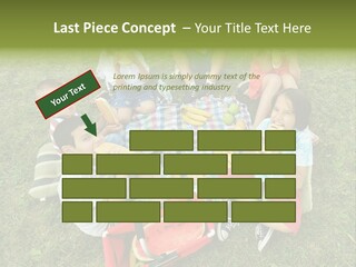 A Group Of Children Sitting On A Blanket Eating Food PowerPoint Template