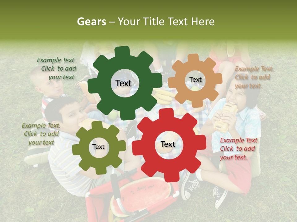 A Group Of Children Sitting On A Blanket Eating Food PowerPoint Template