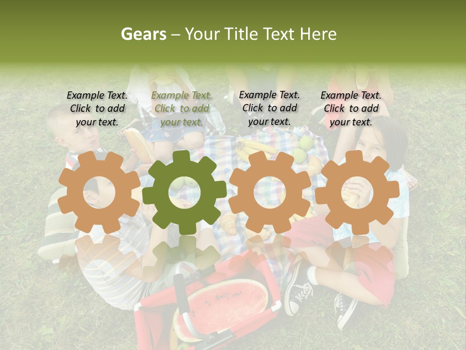 A Group Of Children Sitting On A Blanket Eating Food PowerPoint Template