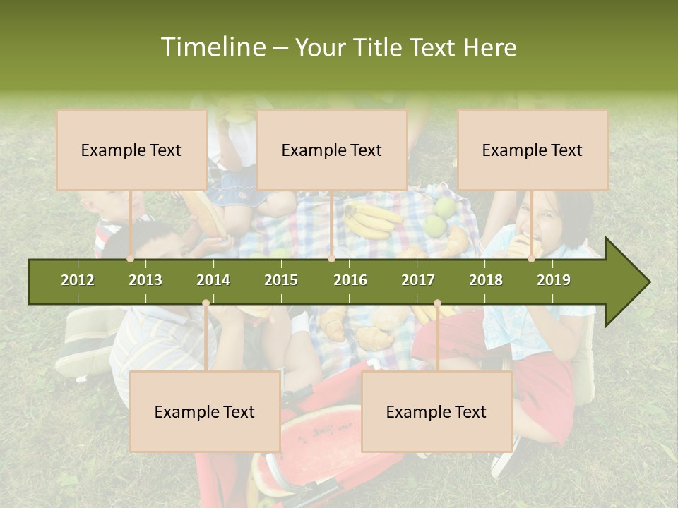 A Group Of Children Sitting On A Blanket Eating Food PowerPoint Template