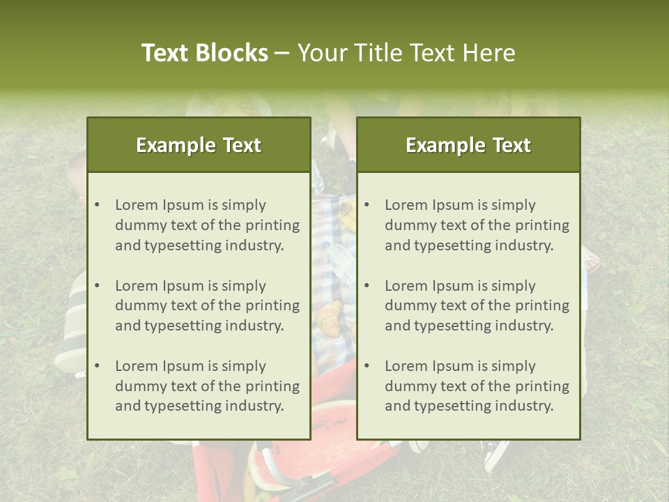 A Group Of Children Sitting On A Blanket Eating Food PowerPoint Template