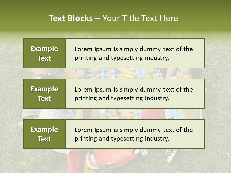 A Group Of Children Sitting On A Blanket Eating Food PowerPoint Template