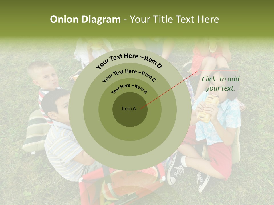 A Group Of Children Sitting On A Blanket Eating Food PowerPoint Template