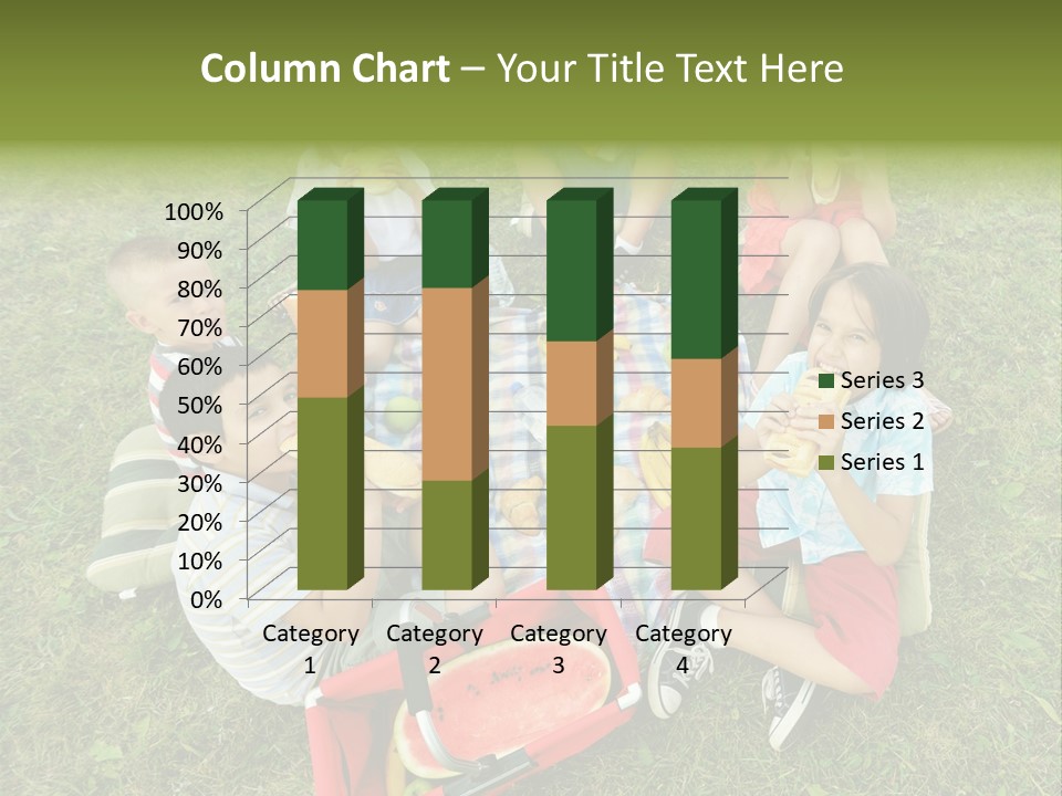 A Group Of Children Sitting On A Blanket Eating Food PowerPoint Template