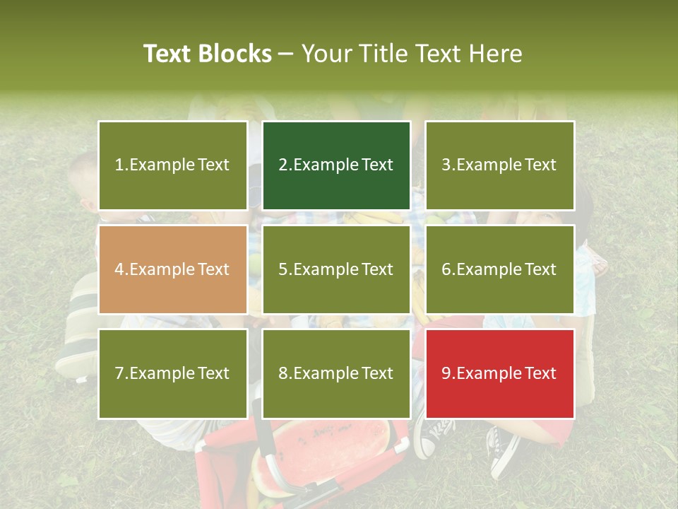 A Group Of Children Sitting On A Blanket Eating Food PowerPoint Template