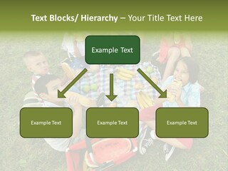 A Group Of Children Sitting On A Blanket Eating Food PowerPoint Template