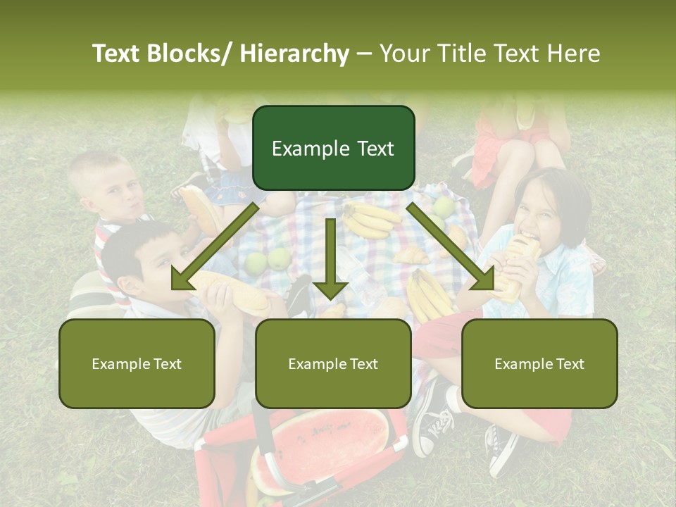 A Group Of Children Sitting On A Blanket Eating Food PowerPoint Template