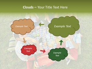 A Group Of Children Sitting On A Blanket Eating Food PowerPoint Template