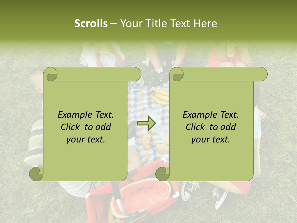 A Group Of Children Sitting On A Blanket Eating Food PowerPoint Template