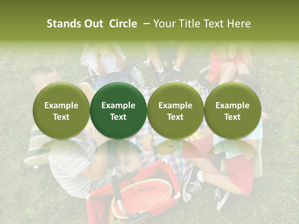 A Group Of Children Sitting On A Blanket Eating Food PowerPoint Template