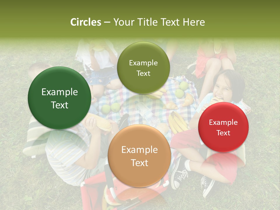 A Group Of Children Sitting On A Blanket Eating Food PowerPoint Template