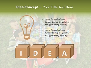 A Group Of Children Sitting On A Blanket Eating Food PowerPoint Template
