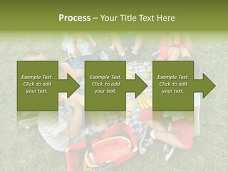 A Group Of Children Sitting On A Blanket Eating Food PowerPoint Template