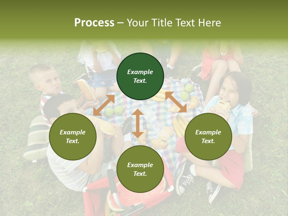 A Group Of Children Sitting On A Blanket Eating Food PowerPoint Template