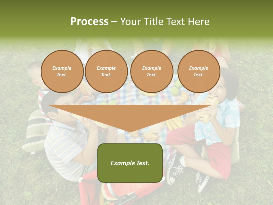 A Group Of Children Sitting On A Blanket Eating Food PowerPoint Template