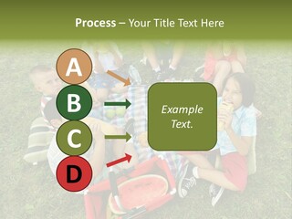 A Group Of Children Sitting On A Blanket Eating Food PowerPoint Template